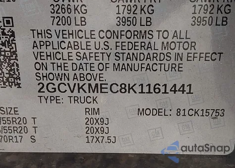 2019 Chevrolet Silverado 1500 Ld Silverado Custom z USA, uszkodzony, nr VIN 2GCVKMEC8K1161441